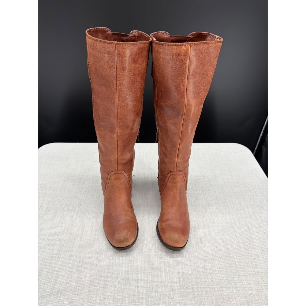 BCBGeneration Meegan Women's 6.5 B Brown Leather Knee High Buckle Riding Boots
